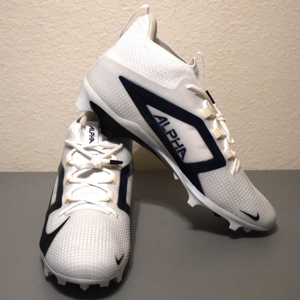 NEW Nike Alpha Menace Elite 4 Football‎ Cleats SIZE 15 White / Navy FZ7701-105